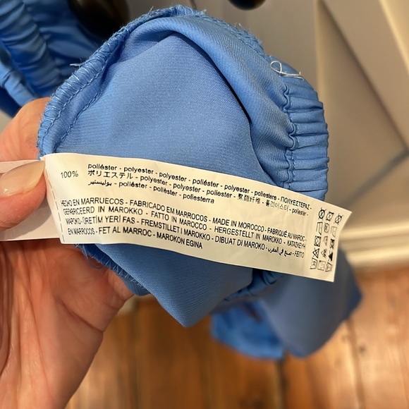 ZARA SATIN EFFECT Pallazzo PANTS
BLUE size Small elastic waist wide leg pants - Picture 3 of 3